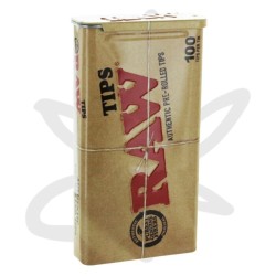 Boite de rangement Weed métal avec 100 filtres pré-roulés - Raw