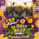Pack de 5 Sucettes CBD 10mg Fruit de la Passion â Bubbly Billy Buds